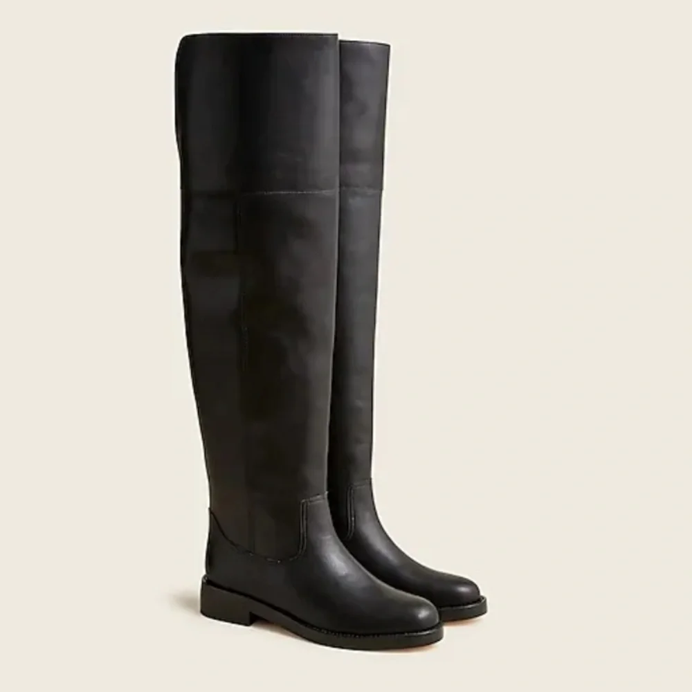 NIB‎ J. Crew Leather Over-The-Knee Riding Boots - Black